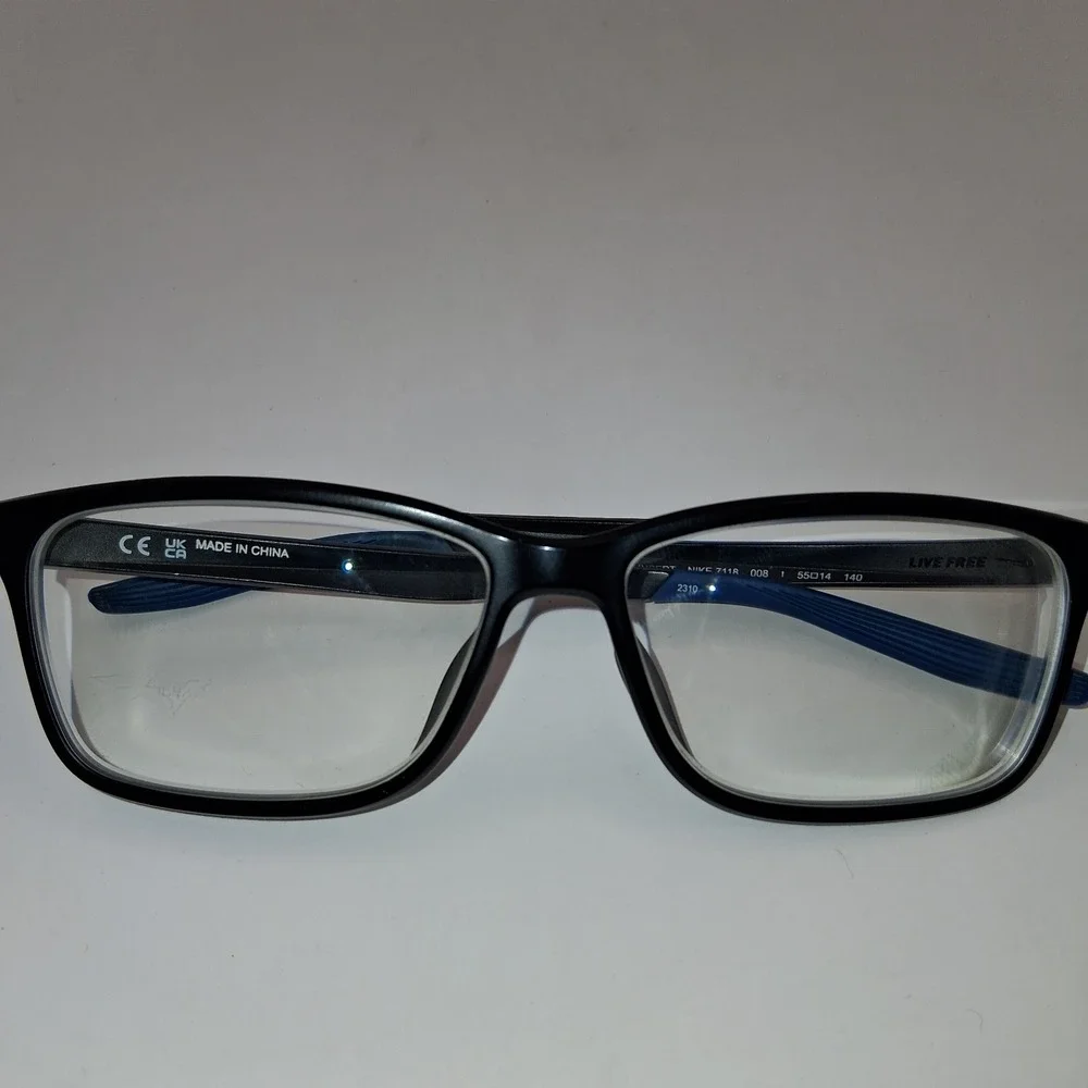 Nike Men's Eyeglasses 7118 413 Matte Navy Square Frame 55-14-140 Cold Insert